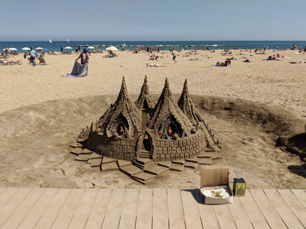 Sandcastle on Barceloneta Beach