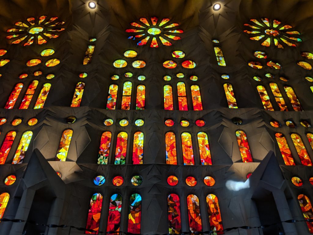 Stained glass windows in Sagrada Familia