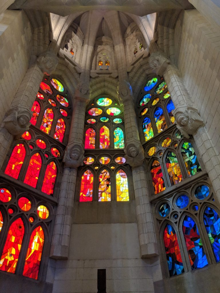 Stained glass windows in Sagrada Familia