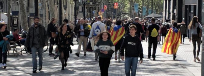 Protesters in Barcelona