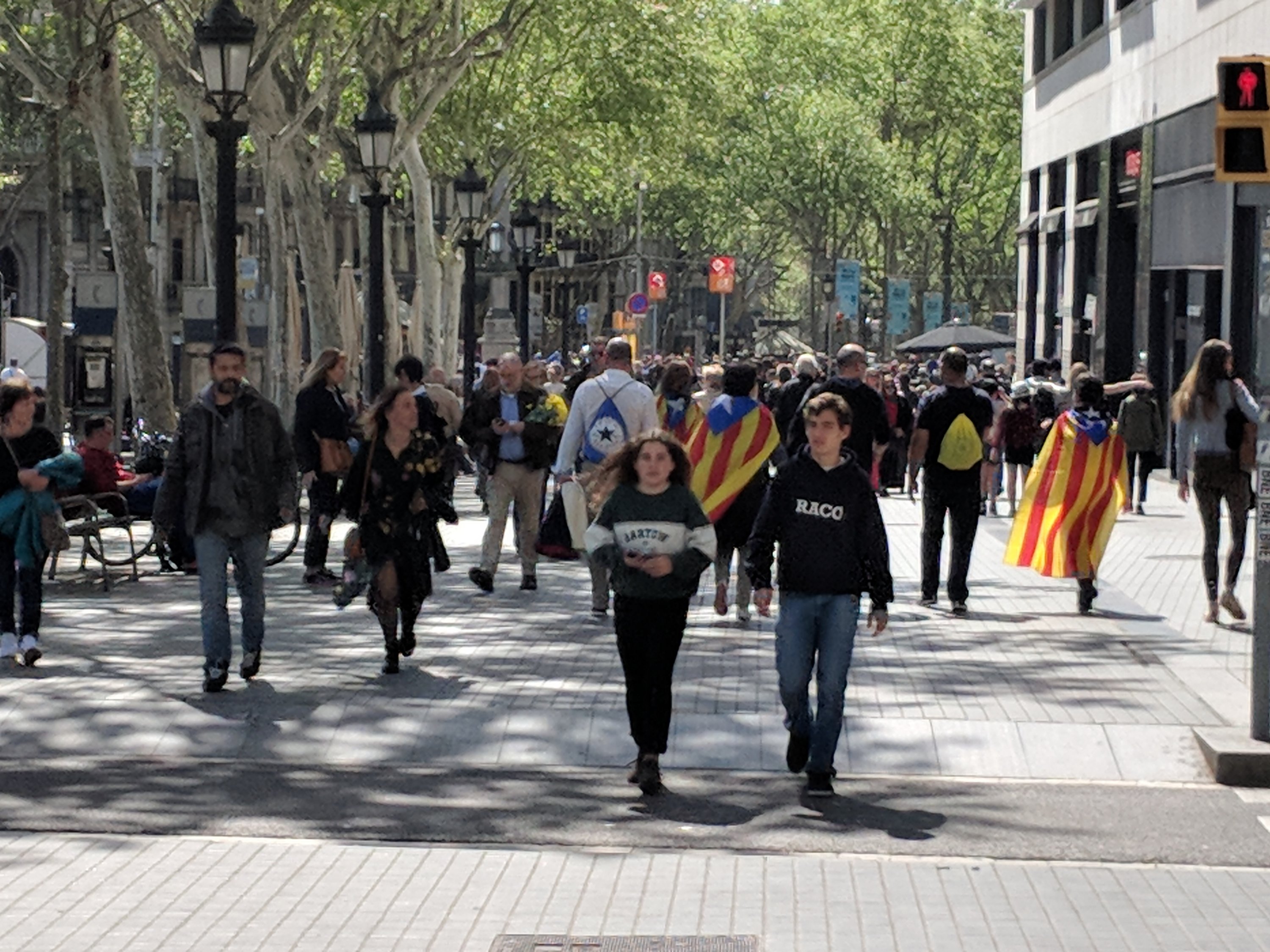 Protesters in Barcelona